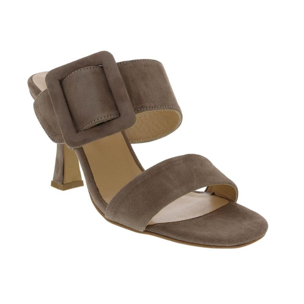 Ventutto Mink Wide Buckle High Heel Slide